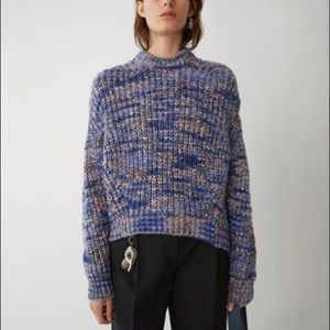 Acne Zora Chunky Knit Multicolor Blue Sweater